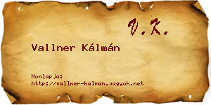 Vallner Kálmán névjegykártya